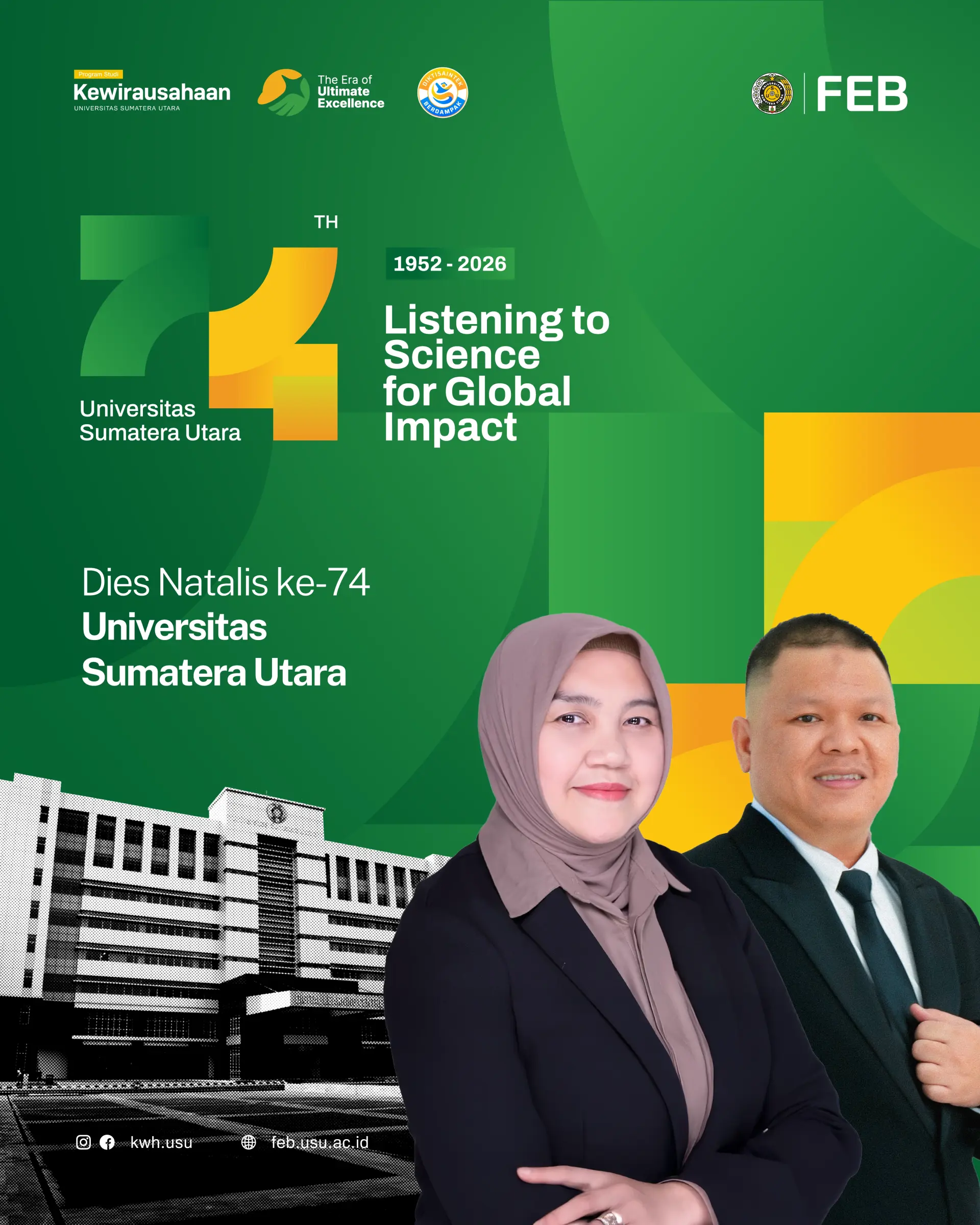 FEB USU Entrepreneurship Study Program Extends Congratulations on Universitas Sumatera Utara’s 74th Dies Natalis